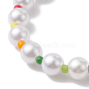 Glass & Acrylic Round Beaded Bracelets(BJEW-JB10076)-2