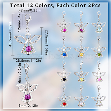 Sunnyclue 24 pièces 12 couleurs décorations de pendentif en alliage(HJEW-SC0003-01)-2