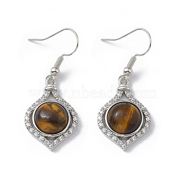 Natural Tiger Eye Vase Dangle Earrings(EJEW-A092-01P-03)-2