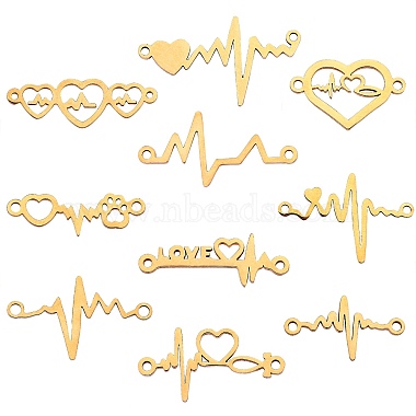 Golden Mixed Shapes Stainless Steel Links