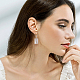 3 Pairs 3 Style Flat Round & Moon & Rectangle Acrylic Imitation Shell Dangle Earrings(EJEW-AN0002-94)-5