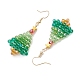 Glass Christmas Tree Dangle Earrings(EJEW-JE06154)-4