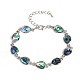 Teardrop Natural Abalone Shell/Paua Shell Link Bracelets for Women(FS5984-12)-1