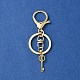 304 Stainless Steel Initial Letter Key Charm Keychains(KEYC-YW00004-05)-2