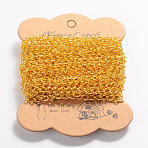 Iron Twisted Chains, Unwelded, Golden, Ring: about 3.5mm wide, 5.5mm long, 0.5mm thick(X-CH017-G)