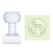 Plastic Stamps, DIY Soap Molds Supplies, Square, Goat Pattern, 38x38mm(DIY-WH0350-092)