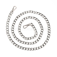 Aluminum Curb Chain Bag Strap, with Alloy Swivel Clasps, Bag Replacemnt Accessories, Platinum, 120cm(FIND-WH0082-54A)