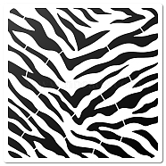 PET Plastic Hollow Out Drawing Painting Stencils Templates, Square, Zebra Pattern, 18x18cm(DIY-WH0286-046)