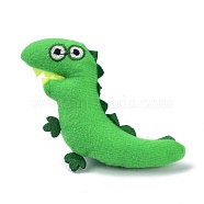 Cartoon Dinosaur Non Woven Fabric Brooch, PP Cotton Plush Doll Brooch for Backpack Clothes, Lime Green, 80x86x27mm(JEWB-Z001-06)