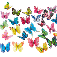 PVC Butterfly Display Ornaments, with Safety Pin, for Window Decoration, Mixed Color, 64~107x100x5.5mm(AJEW-WH0248-330)