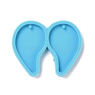 DIY Pendant Silicone Molds, for Earring Making, Resin Casting Molds, For UV Resin, Epoxy Resin Jewelry Making, Teardrop, Deep Sky Blue, 42x53x4mm, Hole: 2mm, Inner Diameter: 38x23mm(DIY-F102-23)