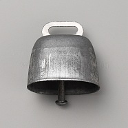 Iron Pendants, Christmas Bell Charm, Raw(Unplated), 34x35x24mm, Hole: 4x14mm(IFIN-WH0071-23)