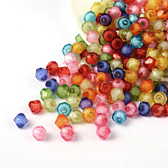 Transparent Acrylic Beads, Bead in Bead, Bicone, Mixed Color, 8x8x8mm, Hole: 2mm, about 2300pcs/500g(TACR-S085-8mm-M)