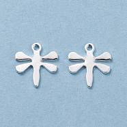 201 Stainless Steel Charms, Dragonfly, Silver, 12x11x0.8mm, Hole: 1.2mm(STAS-H436-61S)