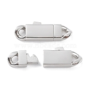 Non-Tarnish 304 Stainless Steel Bayonet Clasps, Rectangle, Stainless Steel Color, 28.5x10x4mm, Hole: 4x3mm(X-STAS-M325-16P)