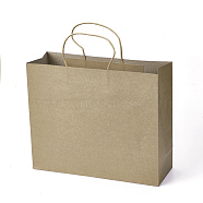 Pure Color Paper Bags, Gift Bags, Shopping Bags, with Handles, Rectangle, BurlyWood, 26x31.5x11cm(CARB-L003-03D)