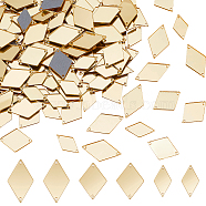 Elite 300Pcs 3 Styles Rhombus Acrylic Mirror Sew on Rhinestone, Gold, 17.5~23.5x9.5~14.5x1mm, Hole: 1mm, 100pcs/style(FIND-PH0020-08C)