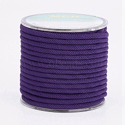 Round Polyester Cords, Milan Cords/Twisted Cords, with Random Spools, Indigo, 2.5mm, about 10.93 yards(10m)/roll(OCOR-L035-A01)