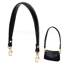 Leather Bag Straps, with Alloy Swivel Clasps, Black, 50.5x1.5~2.7cm(DIY-WH0304-709B)
