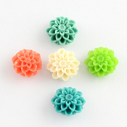 Synthetic Coral Beads, Chrysanthemum, Dyed, Mixed Color, 14x8mm, Hole: 1.5mm(CORA-S014-14mm)
