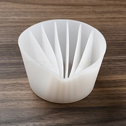 Reusable Split Cup for Paint Pouring, Silicone Cups for Resin Mixing, 7 Dividers, Shell Shape, White, 110x91.5x53mm, Inner Diameter: 8.5~18x80.5~102mm(TOOL-G017-02)