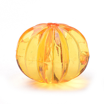 Transparent Acrylic Beads, Lantern, Orange, 13x11mm, Hole: 1.5mm, about 455pcs/500g