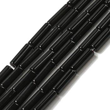 Natural Obsidian Beads Strands, Column, 6.5~7x2mm, Hole: 0.9mm, about 57pcs/strand, 14.96''(38cm)