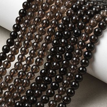 Natural Smoky Quartz Round Beads Strands, Round, 4~4.5mm, Hole: 0.7mm, about 88~89pcs/strand, 14.84~15.12''(37.7~38.4cm)