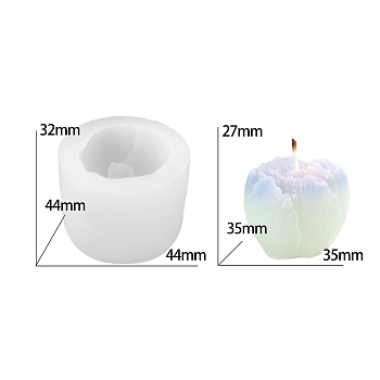 DIY Silicone Candle Molds, Resin Casting Molds, For UV Resin, Epoxy Resin Jewelry Making, White, 4.4x3.2cm