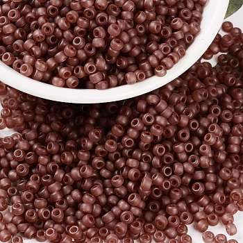 MIYUKI Round Rocailles Beads, Japanese Seed Beads, 8/0, (RR372) Semi-Frosted Berry, 3mm, Hole: 1mm, about 422~455pcs/10g