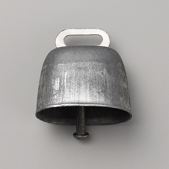 Iron Pendants, Christmas Bell Charm, Raw(Unplated), 34x35x24mm, Hole: 4x14mm