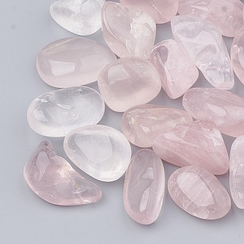 Natural Madagascar Rose Quartz Beads, Tumbled Stone, Healing Stones for 7 Chakras Balancing, Crystal Therapy, Meditation, Reiki, Nuggets, No Hole/Undrilled, 20~35x15~20x7~15mm
