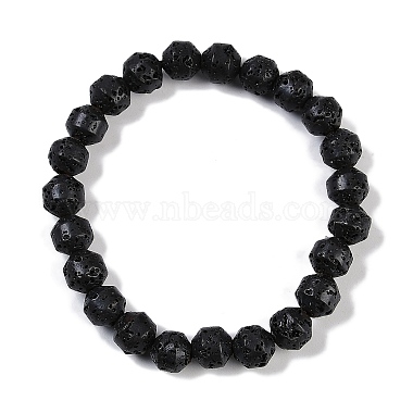 Black Bicone Lava Rock Bracelets