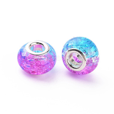 Crackle Two Tone Resin European Beads(X-RPDL-T003-06G)-3