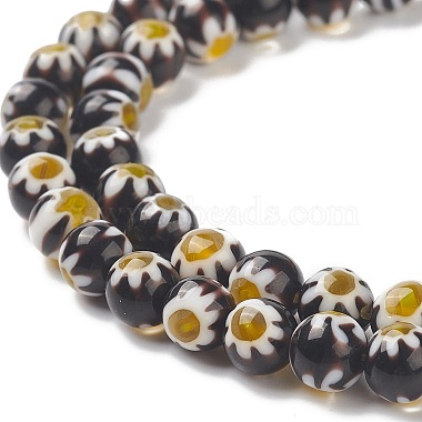 Faceted Millefiori Glass Round Beads Strands(LK-P005-11)-3