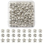 90Pcs 3 Styles Tibetan Style Alloy Beads, Star & Flat Round & Bowknot, Antique Silver, 7~8.5x8~9x3.5~5mm, Hole: 1.4~1.7mm, 30pcs/style(FIND-YW0012-95)