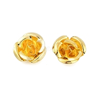 Iron Beads, Rack Plating, Flower, Golden, 15.5x16.5x8.5mm, Hole: 0.5mm(FIND-A049-01B-G)