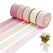 Elite 25 Yards 5 Colors Polyester Stretchy Ribbon, for Gift Wrapping, Party Decorations, Mixed Color, 1-1/2 inch(38mm), about 5 yards/color(OCOR-PH0002-75)