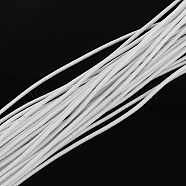 Round Elastic Cord, with Fibre Outside and Rubber Inside, for Bracelet String, DIY Face Cover Mouth Cover, White, 2.5mm, about 87.48 yards(80m)/bundle(EC-R004-2.5mm-07)