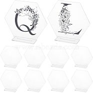 Acrylic Table Sign Holders, Blank Place Number Signs, for Wedding, Restaurant, Birthday Party Decorations, Hexagon, Clear, 24.5x114x100mm(DIY-WH0374-22)