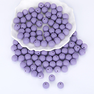 Round Silicone Focal Beads, Chewing Beads For Teethers, DIY Nursing Necklaces Making, Slate Blue, 15mm, Hole: 2mm(SI-JX0046A-42)