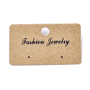 Plastic Jewelry Display Cards, for Hanging Earring Display, Rectangle, Tan, 30.5x51.5x6mm, Hole: 1.4mm and 6mm, 100sheets/bag(DIY-K032-16E)