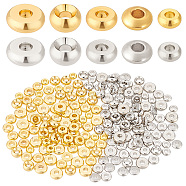 Elite 200Pcs 10 Styles Brass Spacer Beads, Flat Round, Platinum & Golden, 4~6x1.5~3mm, Hole: 1.5~2mm, 20pcs/style(KK-PH0006-55)