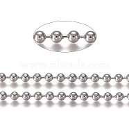 3.28 Feet 304 Stainless Steel Ball Chains, Stainless Steel Color, 4.5mm(X-CHS-E021-13A-P)