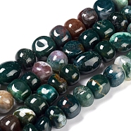 Natural Moss Agate Beads Strands, Tumbled Stone, Nuggets, 7~10x9~12x5~11mm, Hole: 1.4mm, about 26pcs/strand, 15.75 inch(40cm)(X-G-I194-21)
