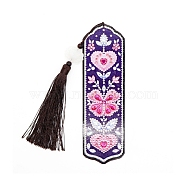 DIY 5D Diamond Painting Bookmarks, with Tray Plate, Drill Point Nails Tools, DIY Tassel Bookmark Gift, for Embroidery Arts Crafts, Mixed Color(DIY-WH0156-11)