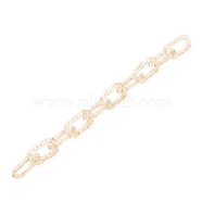 Handmade Transparent Acrylic Paperclip Chains, Drawn Elongated Cable Chains, with Glitter Powder, Moccasin, 20x10.5x3mm, about 39.37 inch(1m)/strand(AJEW-JB00814)