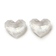 Glass Rhinestone Cabochons, Point Back & Back Plated, Faceted, Heart, Crystal, 8.5x10x4mm(RGLA-G021-05C-001DE)