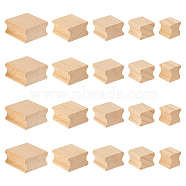 20Pcs 5 Styles Square Grooved Wood Blocks for Stamp Carving, Unfinish Wood Craft Supplies, Wheat, 2.1~4x2~4x2~2.05cm, 4pcs/style(WOOD-GA0001-63)