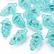 Autumn Theme Transparent Acrylic Beads, Grape, Light Blue, 46x27x16.5mm, Hole: 3.5mm, about 101pcs/500g(TACR-S154-60B-946)